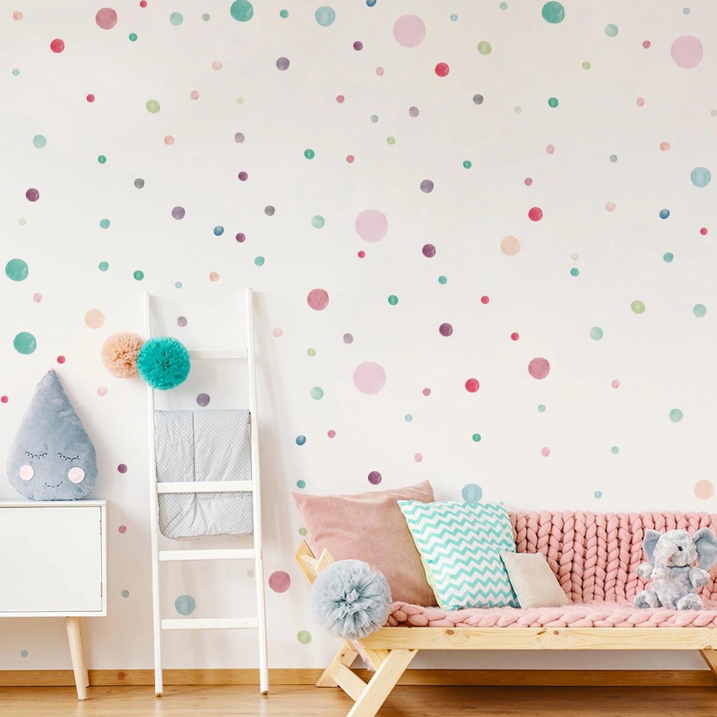 Watercolor polka dots