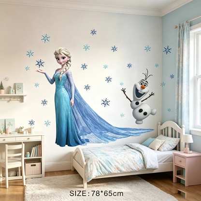 Frozen - Elsa & Olaf Snow Friends PVC Wall Sticker - 45x60cm