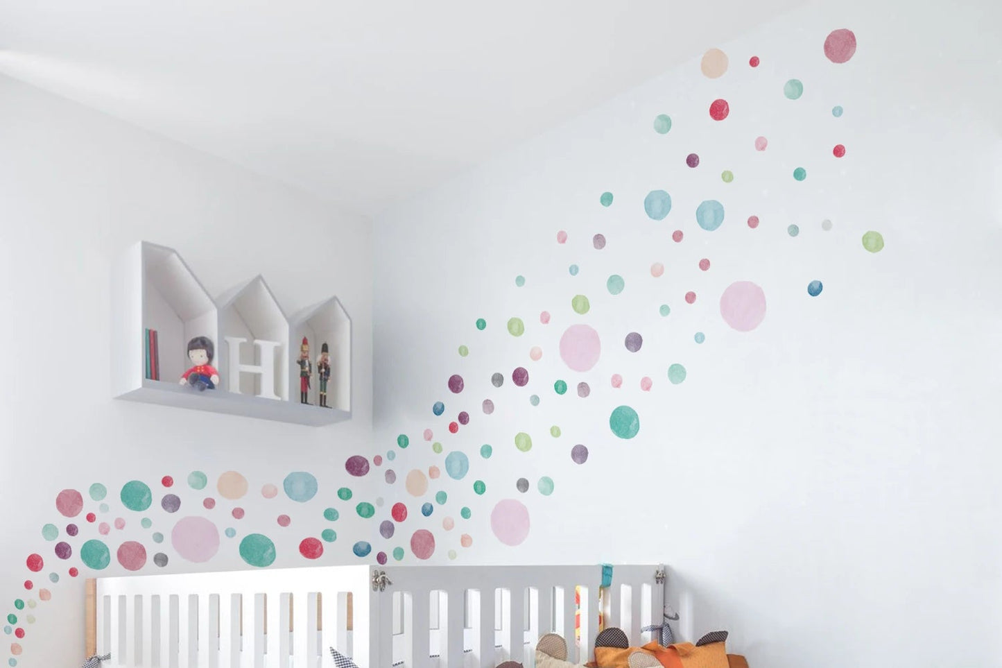 Watercolor polka dots