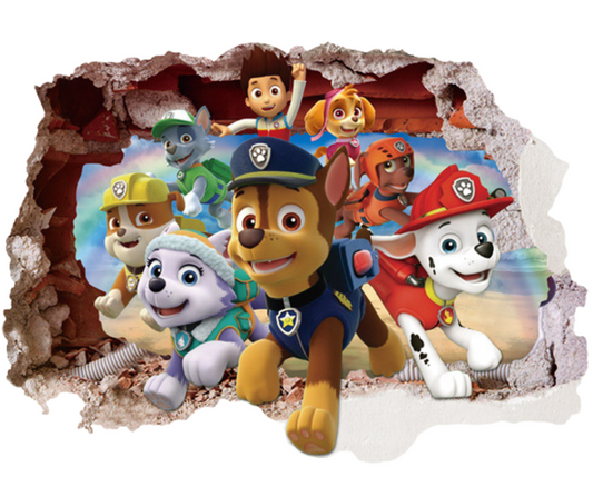 Paw Patrol wall break landscape