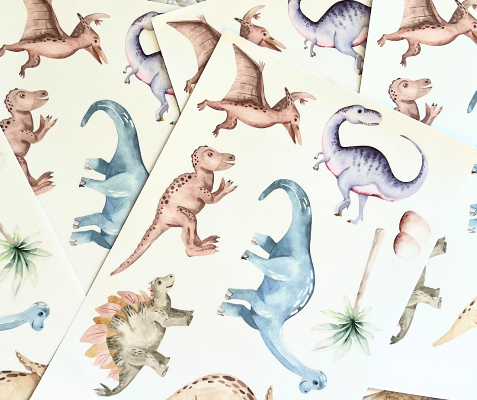 Watercolor Dinosaur Cartoon