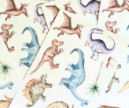 Watercolor Dinosaur Cartoon