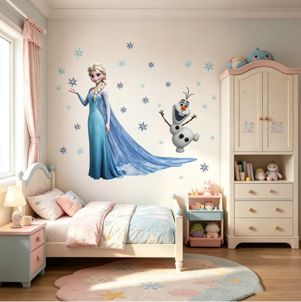 Frozen - Elsa & Olaf Snow Friends PVC Wall Sticker - 45x60cm