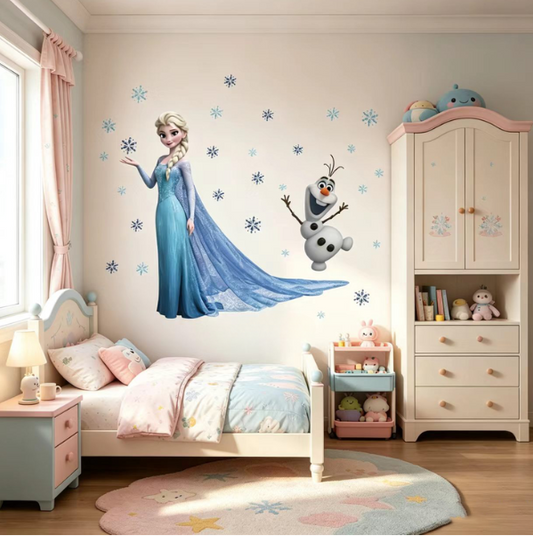 Frozen - Elsa & Olaf Snow Friends PVC Wall Sticker - 45x60cm