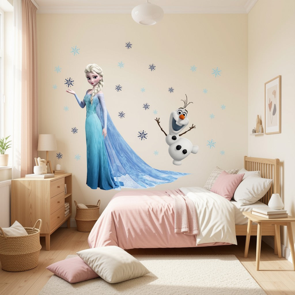 Frozen - Elsa & Olaf Snow Friends PVC Wall Sticker - 45x60cm