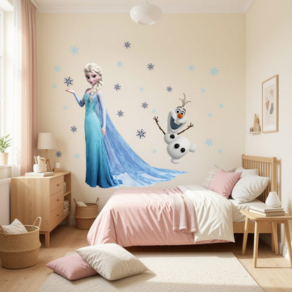 Frozen - Elsa & Olaf Snow Friends PVC Wall Sticker - 45x60cm
