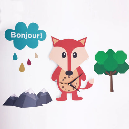 Cartoon Fox Wall Clock
