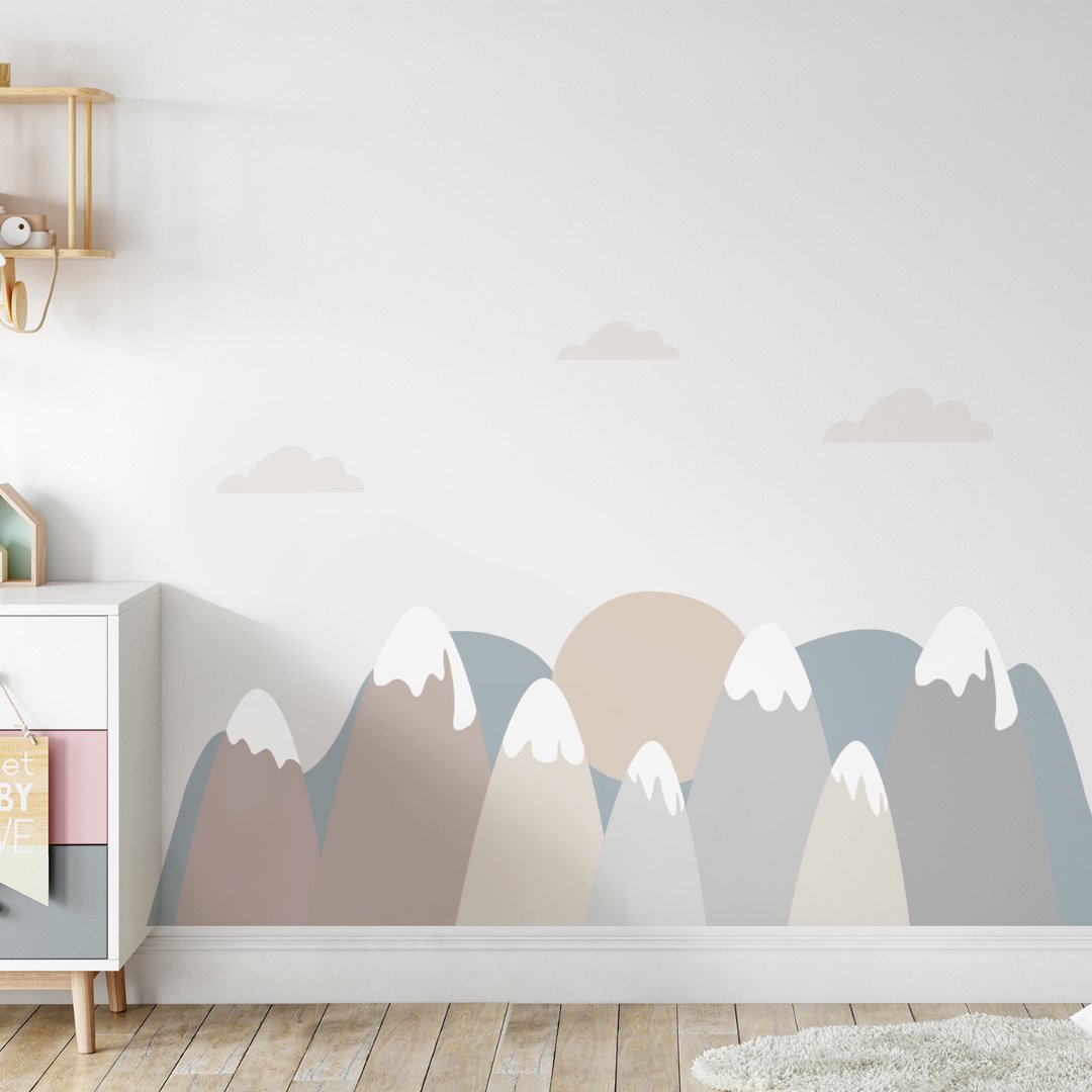 Soft Colors Round Mountains - WallStick