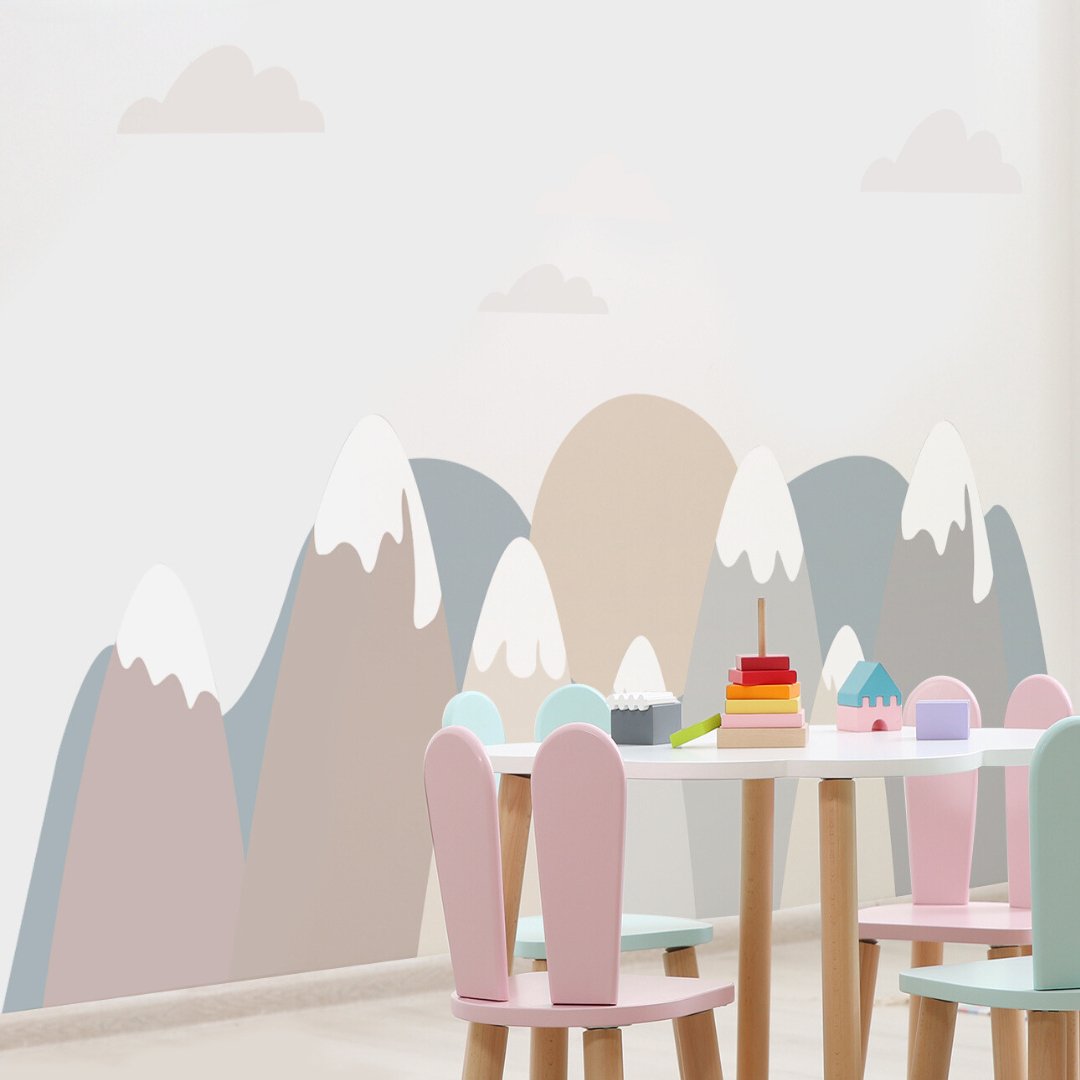 Soft Colors Round Mountains - WallStick