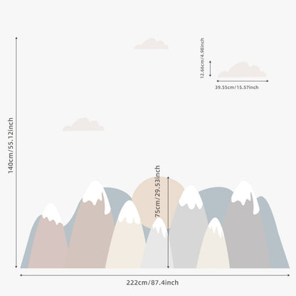 Soft Colors Round Mountains - WallStick