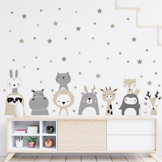 Starry Cartoon Animals - WallStick